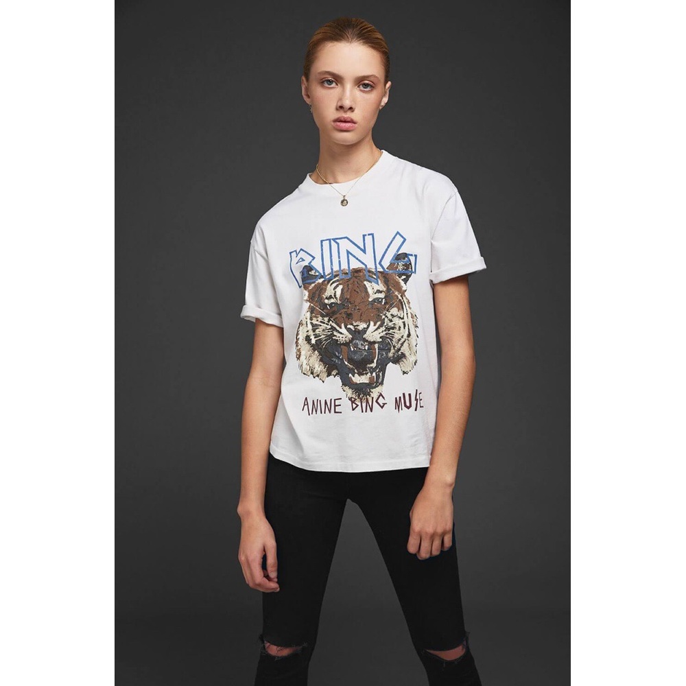 Anine Bing tiger tee in white